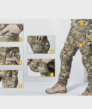 Tactisch Camouflage Uniform Set: Cargo Broek & Shirt voor Heren