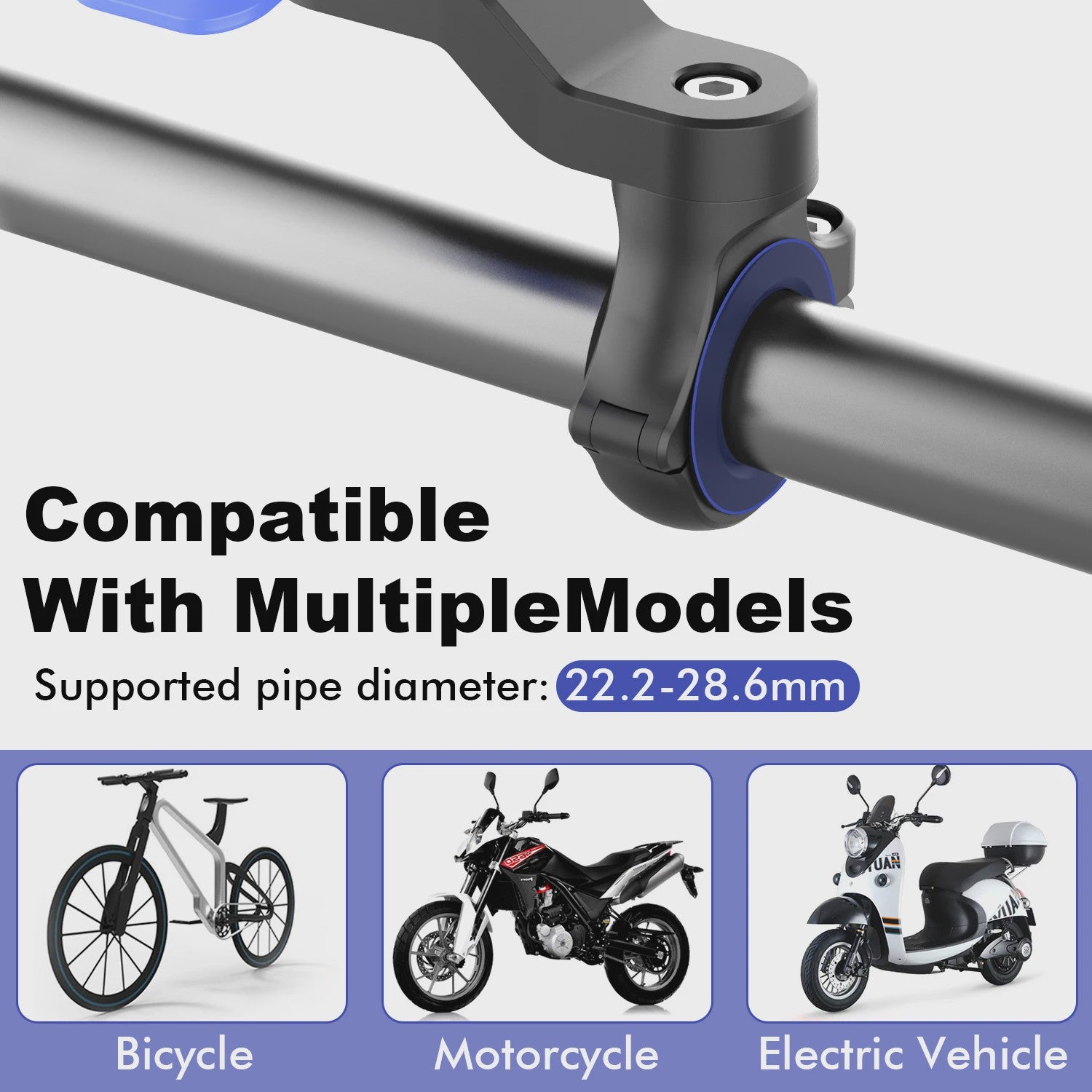 Universele Fiets- en Motor Telefoonhouder - 360° Draaibaar & Veilig