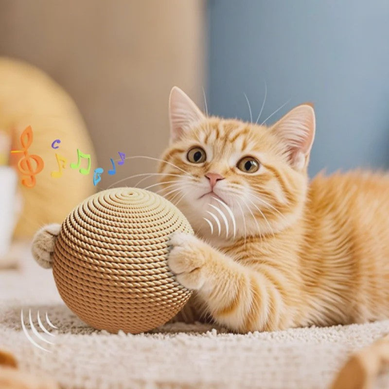 Grote Sisal Kattenbal: Interactief Krab-, Kauw- en Tandspeeltje voor Uren Speelplezier