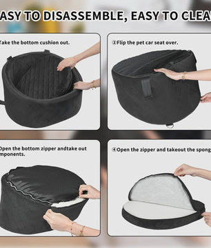 Veilige Hond Auto Stoel met Veiligheidsharnas & Anti-slip Bodem - Wasbaar