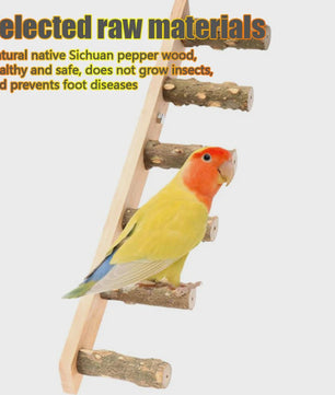 Houten Klimladder Speelgoed voor Papegaaien en Kleine Huisdieren - Natuurlijk & Interactief