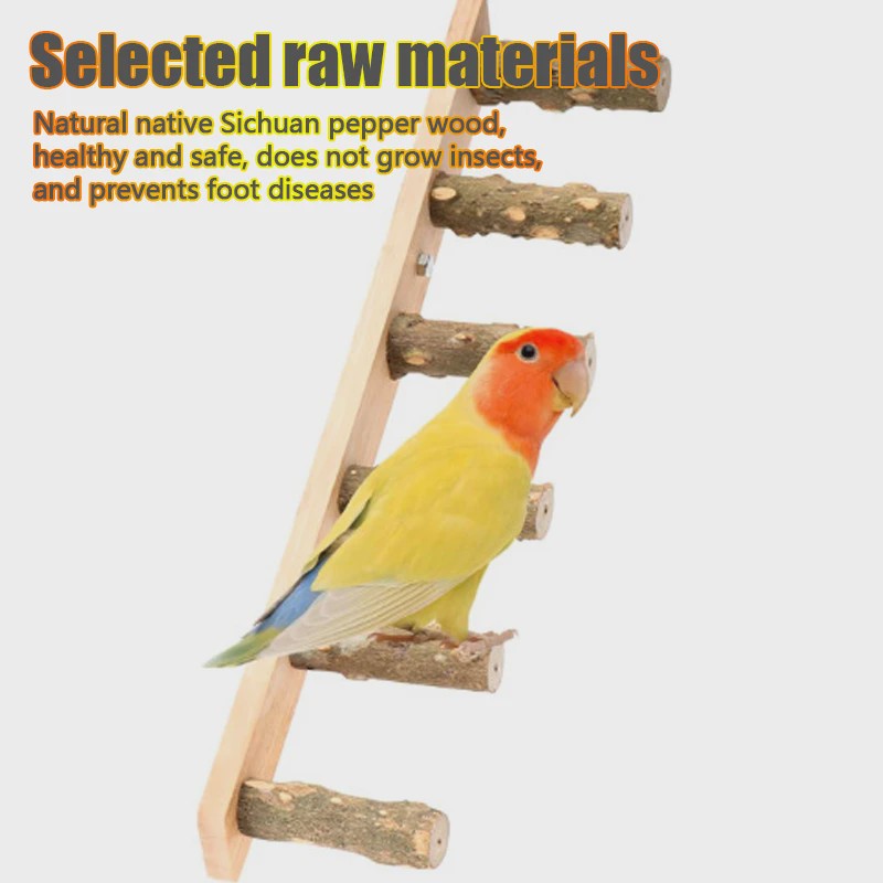 Houten Klimladder Speelgoed voor Papegaaien en Kleine Huisdieren - Natuurlijk & Interactief