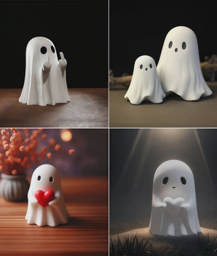 Grappig Spookje met Middelvinger - Schattige Halloween Decoratie voor Huis & Tafel