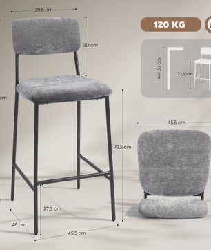Set van 2 Luxe Barkerstoelen in Chenille Stof - Comfortabel en Stijlvol
