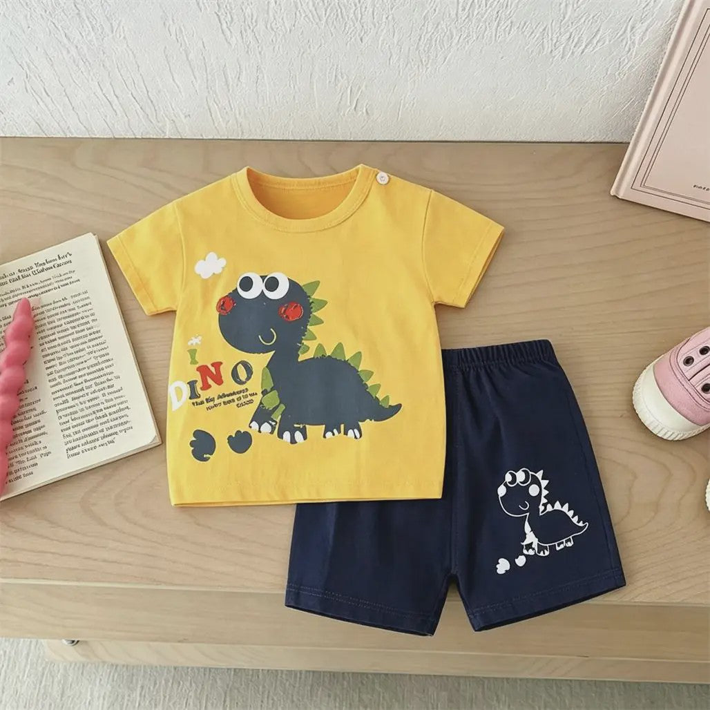 Zomerse Kinderkleding Set: T-shirt met korte mouwen en shorts