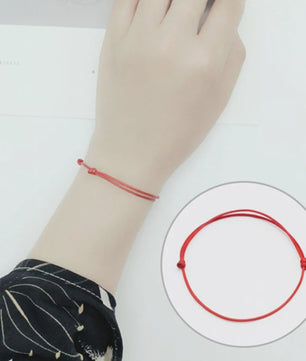 Verstelbaar Zwart Rood Touw Enkelbandje - Zomerse Barefoot Armband voor Dames & Heren