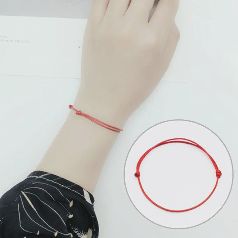 Verstelbaar Zwart Rood Touw Enkelbandje - Zomerse Barefoot Armband voor Dames & Heren