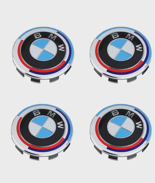 4x BMW Velgdopjes 56mm/68mm - 50th Anniversary Editie