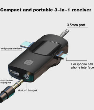 Basix 4-in-1 Draadloze Lavalier Microfoon voor iPhone & Android - Mini Microfoon met Noise Cancelling