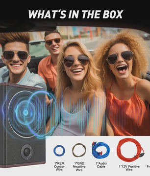Compacte 8-Inch Auto Subwoofer met Ingebouwde Versterker - Krachtig Geluid Onder de Stoel