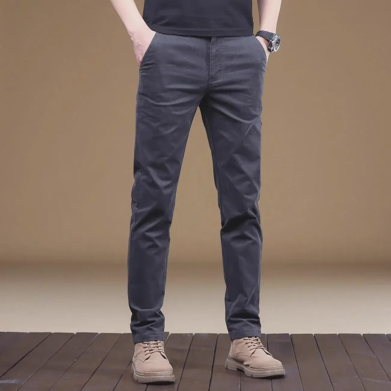 Herfst/Winter Heren Slim Fit Katoenen Broek - Casual & Zakelijk