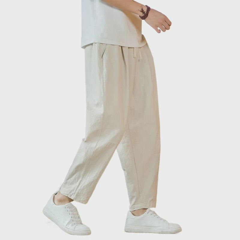 Linnen Katoen Heren Broek - Casual, Ademend & Comfortabel met Trekkoord