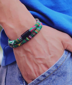 Bohemian Touw Armband Heren met Magnetische Sluiting - Stijlvol & Avontuurlijk