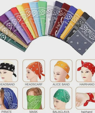 Modieuze Katoenen Bandana Sjaal 54x54cm - Paisley Print voor Dames & Heren