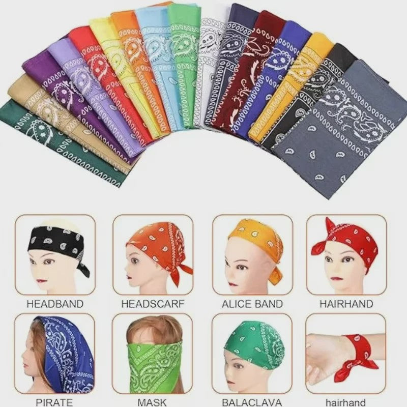 Modieuze Katoenen Bandana Sjaal 54x54cm - Paisley Print voor Dames & Heren