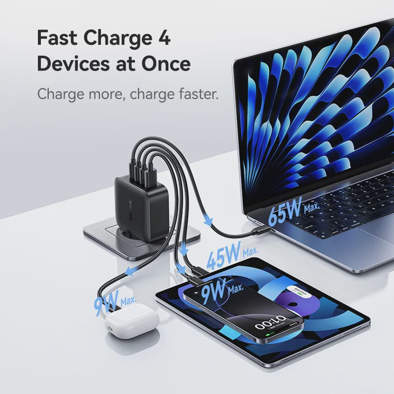 Baseus 140W GaN Snellader - Krachtige PD USB-C Oplader voor Laptop, Tablet & Smartphone