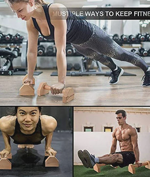 Houten Push-up Stands & Parallettes - Stabiele Grepen voor Thuis Fitness en Krachttraining