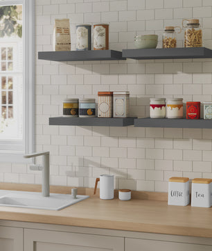 WOLTU Wandrek Houten Drijvende Planken - Stijlvolle Opbergoplossingen voor CD's, Boeken en Decoratie