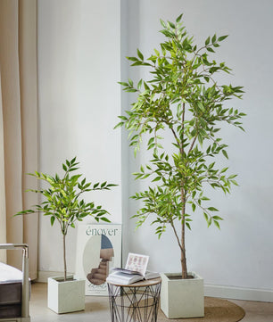 Kunstplant Nandina met Bamboe Bladeren - 75-140cm Hoog