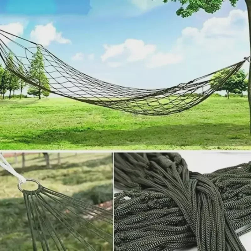 Draagbare Nylon Touw Hangmat - Ademende Mesh Schommelstoel voor Buiten & Binnen