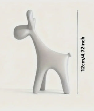 Minimalistisch Wit Herten Beeldje - Stijlvolle Plastic Decoratie voor Huis, Kerstboom & Cadeau