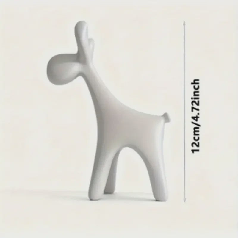 Minimalistisch Wit Herten Beeldje - Stijlvolle Plastic Decoratie voor Huis, Kerstboom & Cadeau