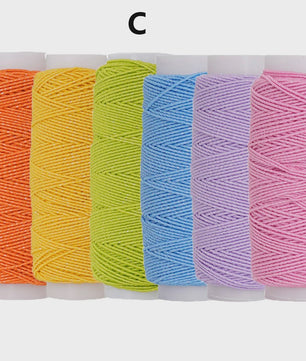 Elastisch Naaigaren 0.6mm - 6 Kleuren Set (20M) voor DIY, Kleding & Hobby