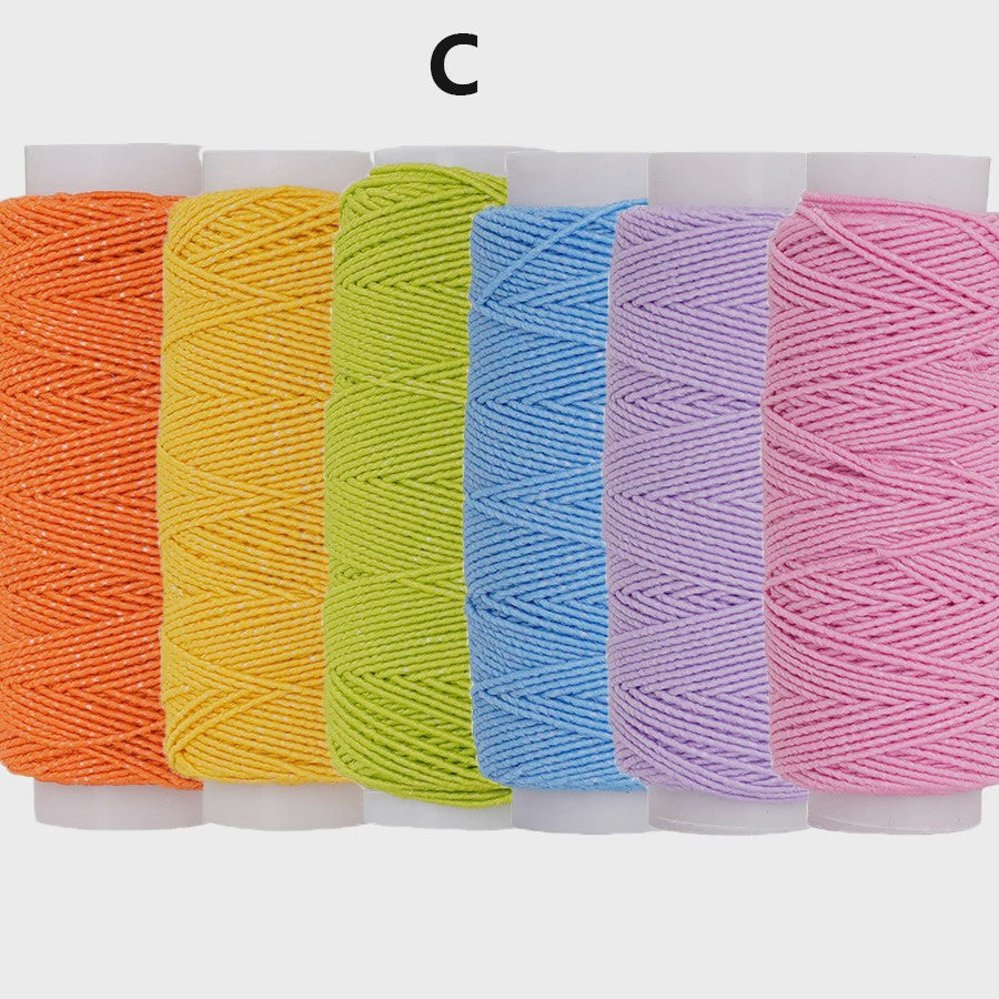 Elastisch Naaigaren 0.6mm - 6 Kleuren Set (20M) voor DIY, Kleding & Hobby