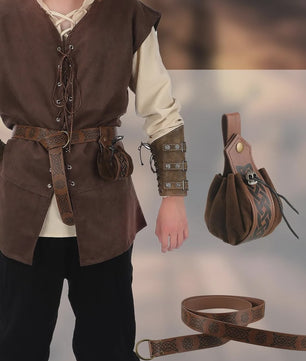 Herfst/Winter Herenkostuum: Middeleeuws Renaissance Viking Set (6-delig)
