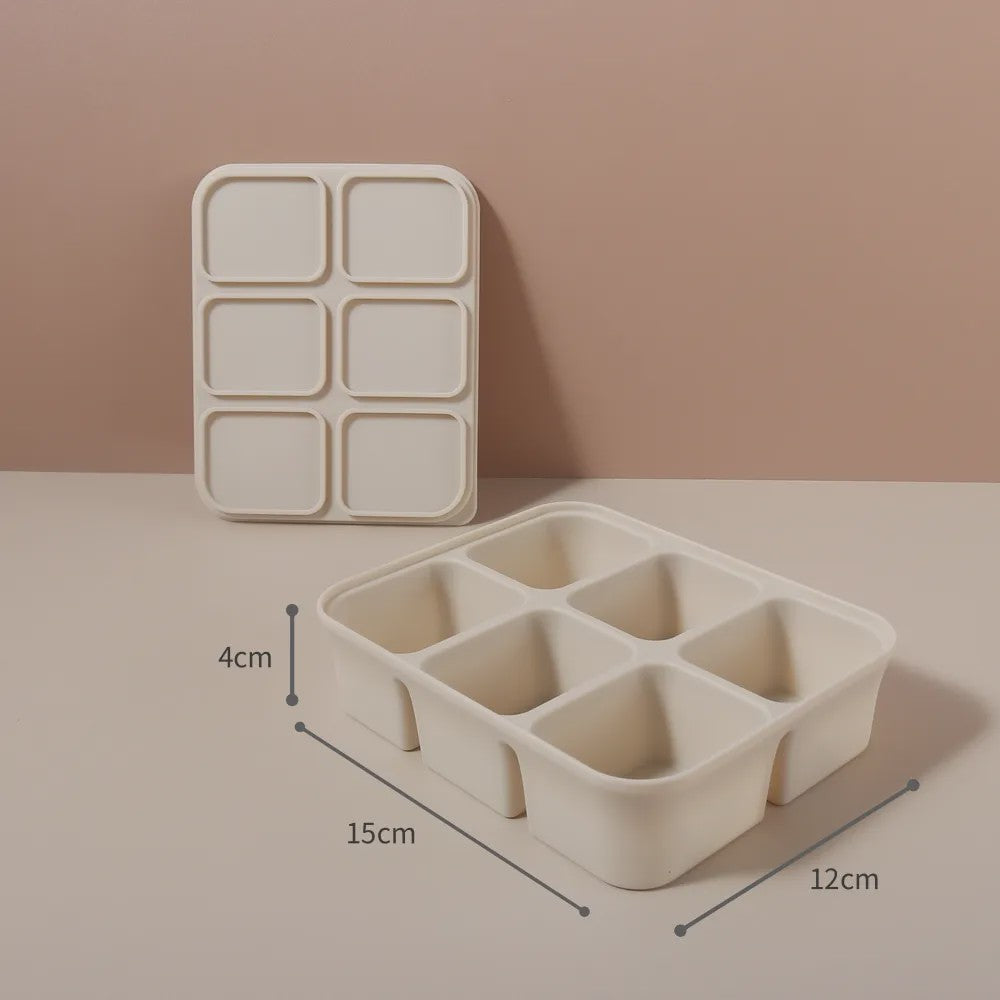 Flexibele Siliconen IJsblokjesvorm met Deksel - BPA-vrij voor Babyvoeding & Drankjes