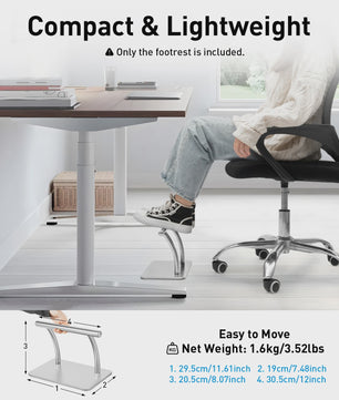 Ergonomische Voetensteun RVS - Verstelbaar & Stabiel voor Kantoor, Salon & Thuis