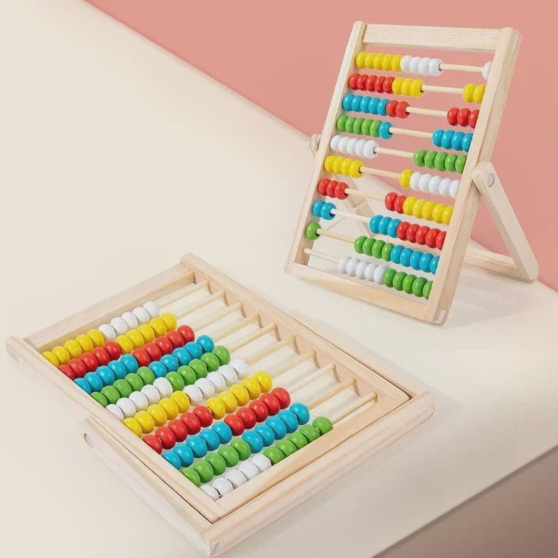Houten Telraam Educatief Speelgoed - 100 Kralen voor Rekenonderwijs en Montessori Leren