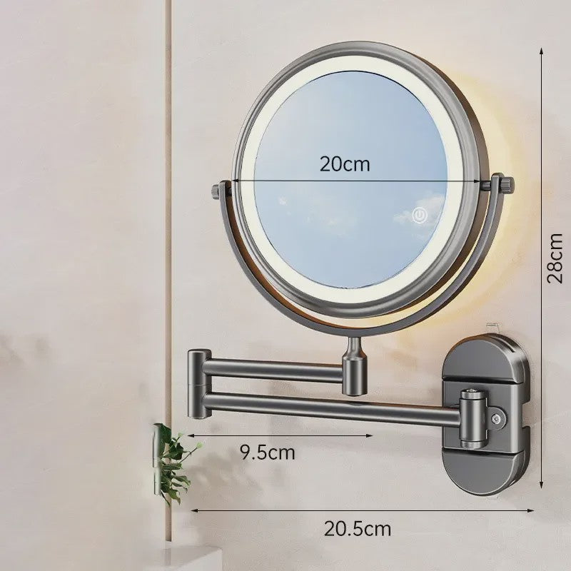 Verstelbare Wandmake-up Spiegel met LED Verlichting en Zuignap - Geen Boren