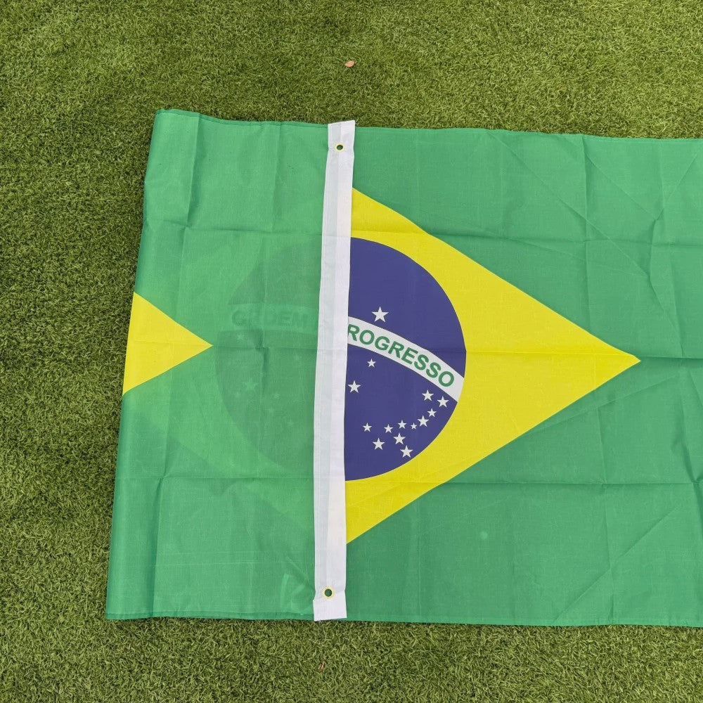 Braziliaanse Vlag 150x90cm - Duurzaam Polyester voor Binnen en Buiten