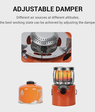 WESTTUNE 2-in-1 Draagbare Camping Gasbrander & Kachel - Koken en Verwarmen