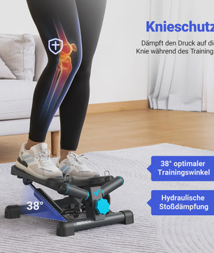 MERACH Mini Stepper met Weerstandsbanden - Twist Stair Climber voor Full Body Workout Thuis (max 150kg)