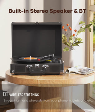 MAIO Platenspeler met Ingebouwde Stereo Speakers en Koptelefoonaansluiting - 3 Snelheden
