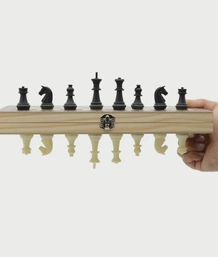 Magnetisch Houten Schaakspel - Opvouwbaar & Draagbaar Strategisch Bordspel