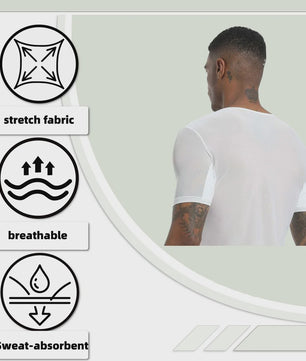 S–XL Heren T-shirt met Zweetabsorberende Onderarmpads - Ademend & Sneldrogend