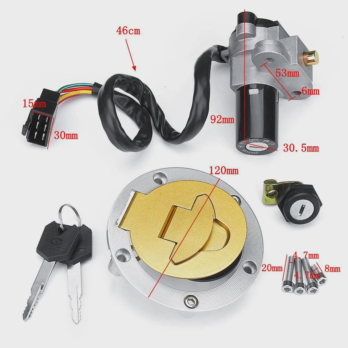Contactslot & Tankdop Set voor Ducati ST2/ST4 en Cagiva Mito 125