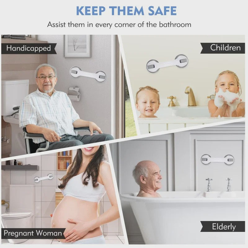 2x Antislip Douchegreep met Zuignap - Veiligheidshandvat voor Badkamer & Toilet