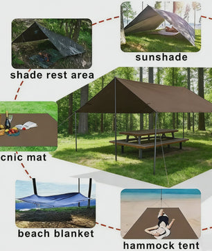 Waterdichte Tarp 3x3m - Veelzijdige Kampeerluifel & Schuilplek