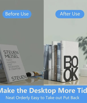 Set van 2 Stijlvolle IJzeren Boekensteunen - Anti-slip - Ideaal voor Thuis, Kantoor en Bibliotheek