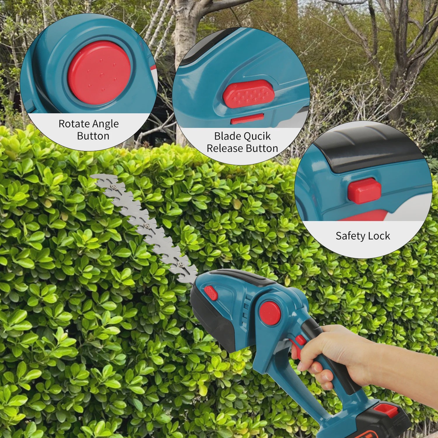 24V Draadloze Snoeischaar & Grasmaaier 2-in-1 met Lithium-Ion Batterij
