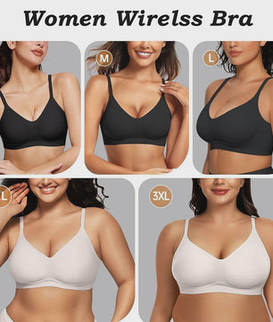 Comfortabele Draadloze BH met Diepe V-hals - Naadloze Push-Up voor Dagelijks Gebruik