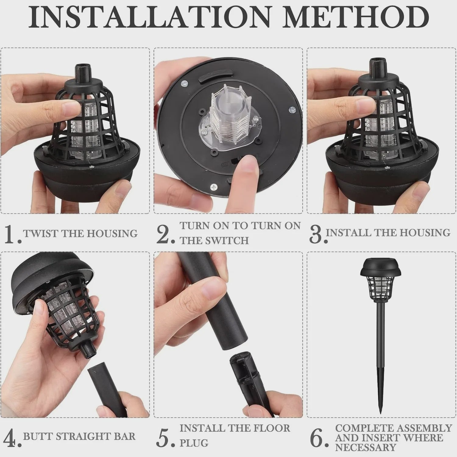 Solar Muggenvanger & Insectendoder Lamp - Waterdicht voor Tuin, Terras & Buiten
