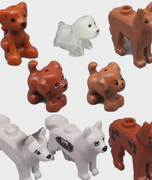 Bouwstenen Dierenpark Scene - Katten, Honden, Vogels, Varkens & Meer - DIY Speelgoed Bakstenen