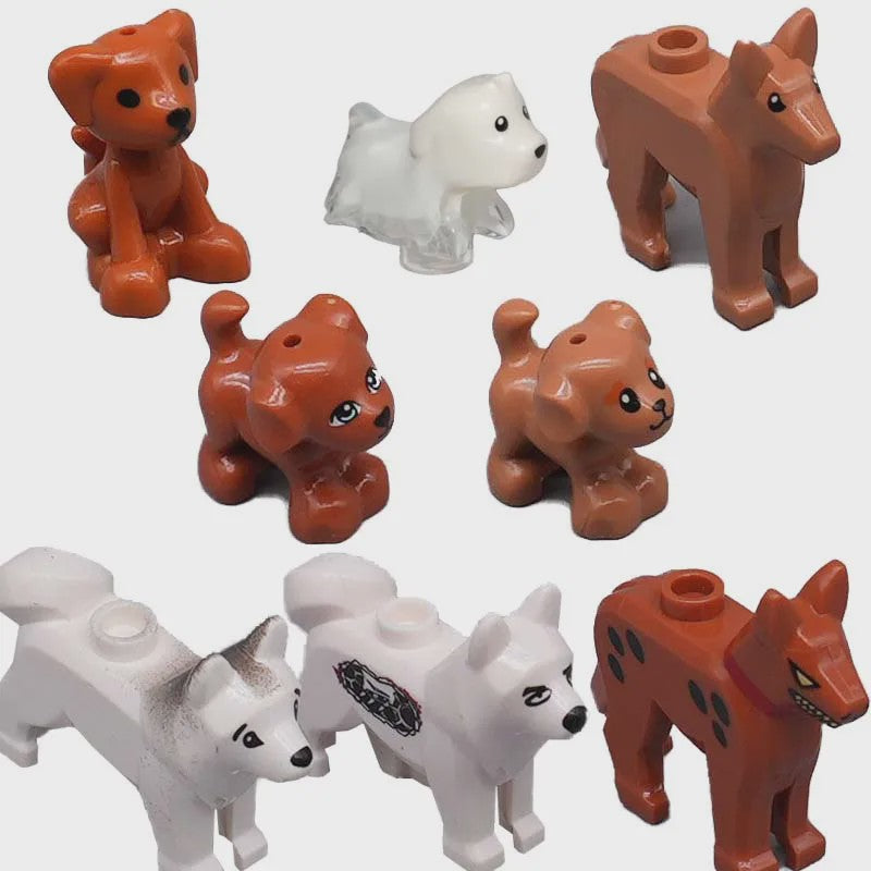 Bouwstenen Dierenpark Scene - Katten, Honden, Vogels, Varkens & Meer - DIY Speelgoed Bakstenen