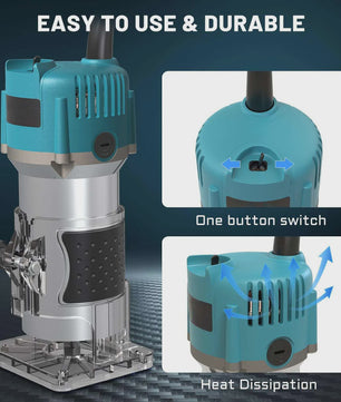 Krachtige Houtfreesmachine 30000 RPM - Elektrische Router voor Houtbewerking en Snijwerk