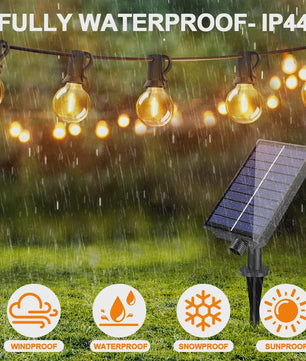 G40 Solar Tuinslinger met 25 Globe LED Lampen - Waterdicht & Dimbare Verlichting